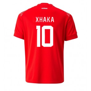 Schweiz Granit Xhaka #10 Hemmatröja VM 2022 Kortärmad